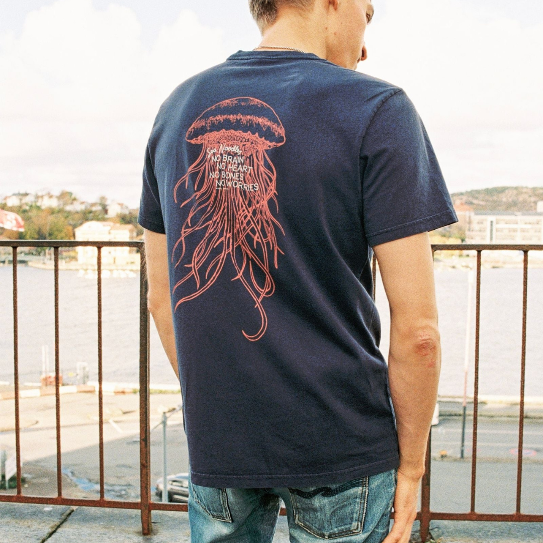 NUDIE JEANS || ROY SEA NOODLES T-SHIRT DARK BLUE