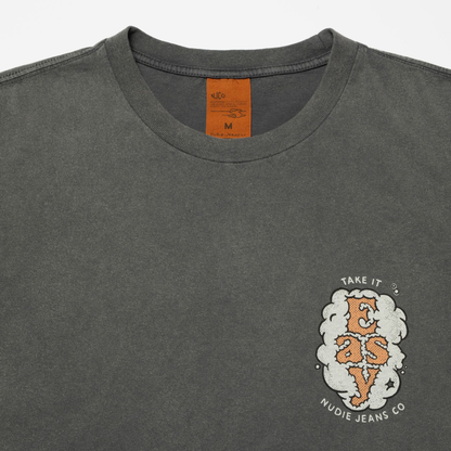 NUDIE JEANS || ROY T-SHIRT EASY CLOUD ANTRACITE MEN