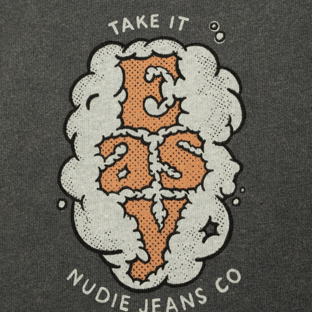 NUDIE JEANS || ROY T-SHIRT EASY CLOUD ANTRACITE MEN