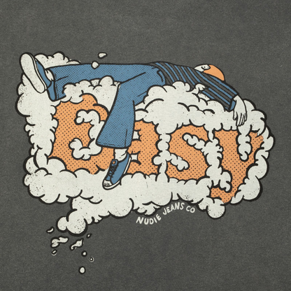 NUDIE JEANS || ROY T-SHIRT EASY CLOUD ANTRACITE MEN