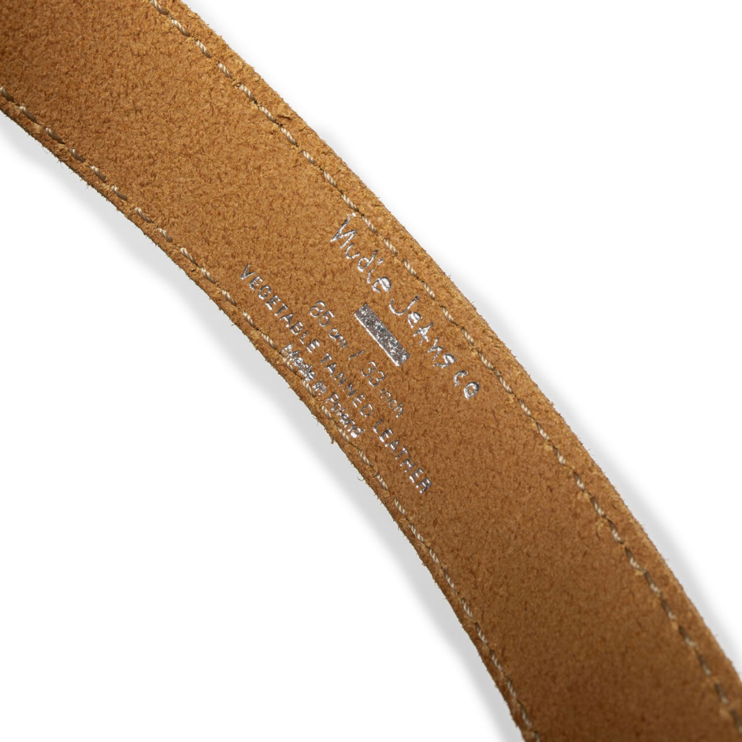 NUDIE JEANS || WESTERN SUEDE SILVER BELT TOBACCO