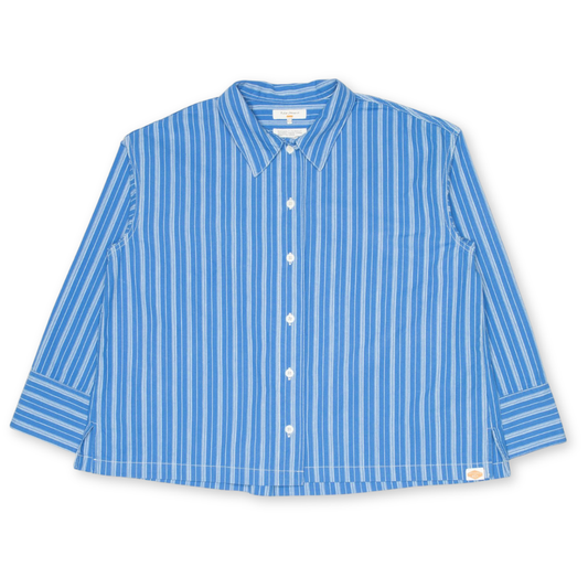 NUDIE JEANS || WOMENS JUTTA SHIRT BLUE/OFFWHITE