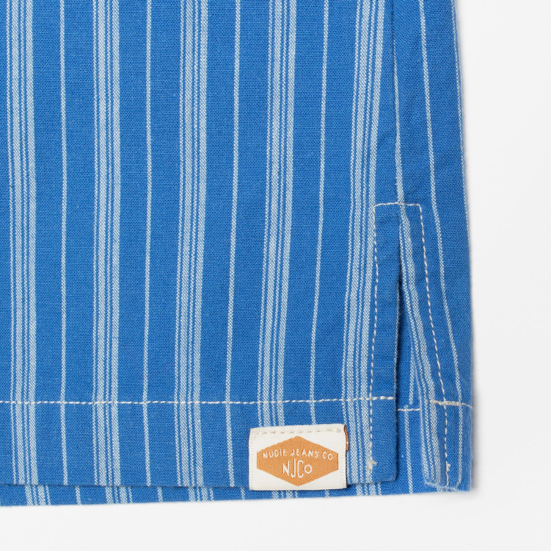 NUDIE JEANS || WOMENS JUTTA SHIRT BLUE/OFFWHITE