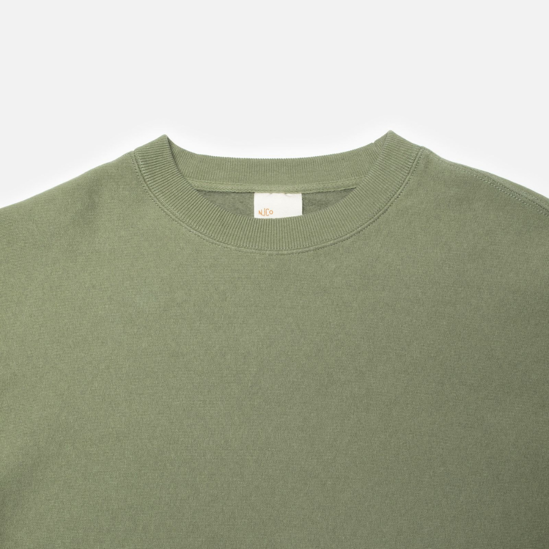 NUDIE JEANS || HASSE CREW NECK SWEATSHIRT GREEN