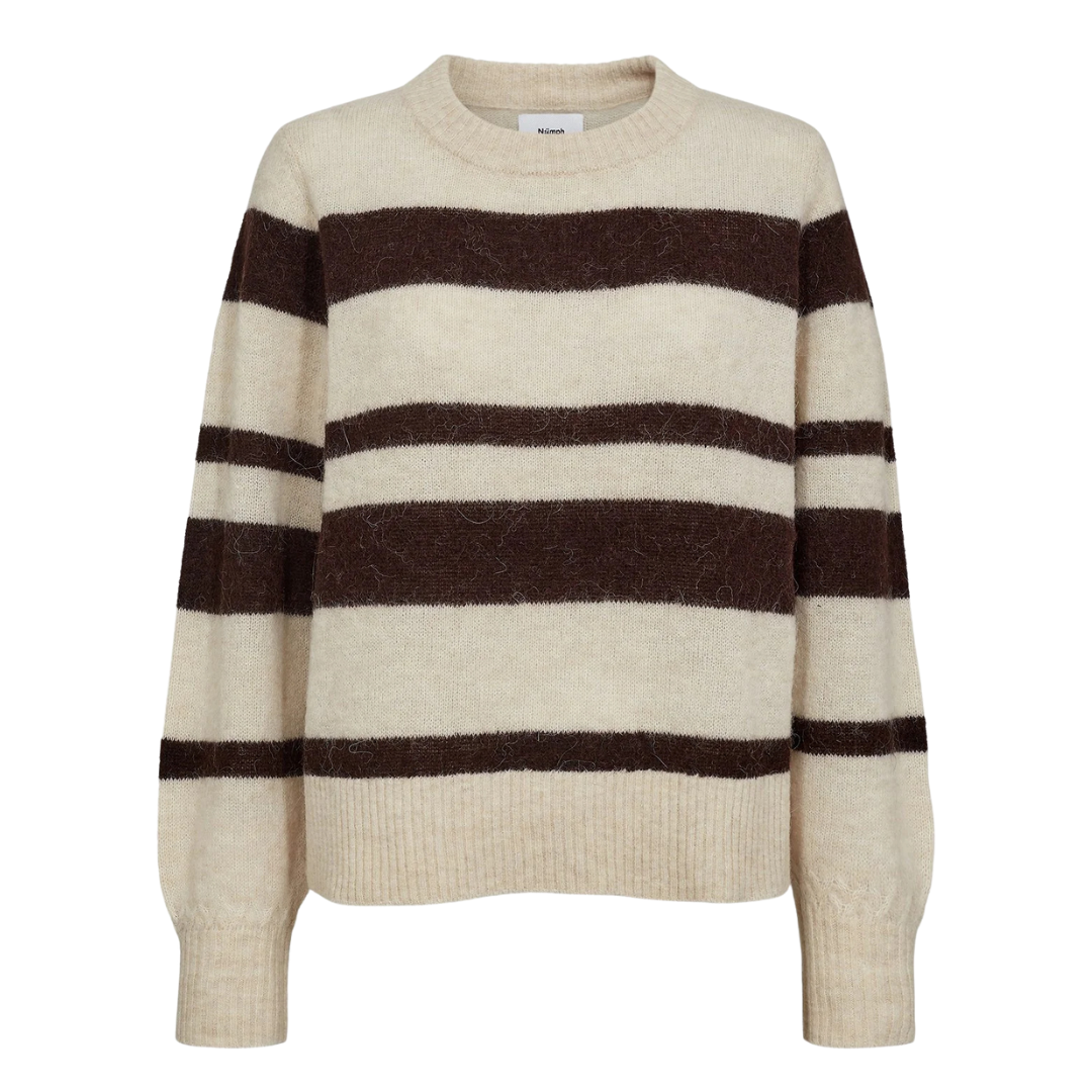 NÜMPH || NURIETTE WIDE STRIPE PULLOVER BLACK COFFEE