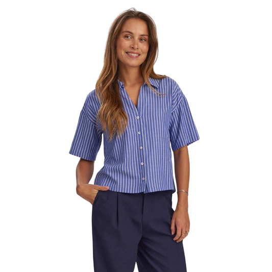 NÜMPH || NUZALLY SS SHIRT - Blueprint