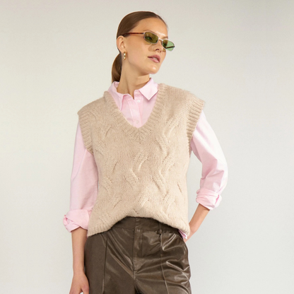 NÜMPH || NUALMAS KNITTED VEST-GRS SUN KISS
