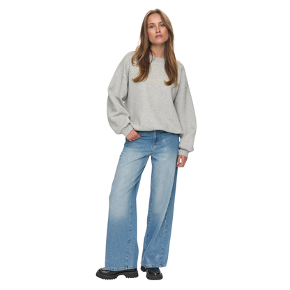 NÜMPH || NUBISSA OVERSIZE SWEAT LIGHT GREY MEL