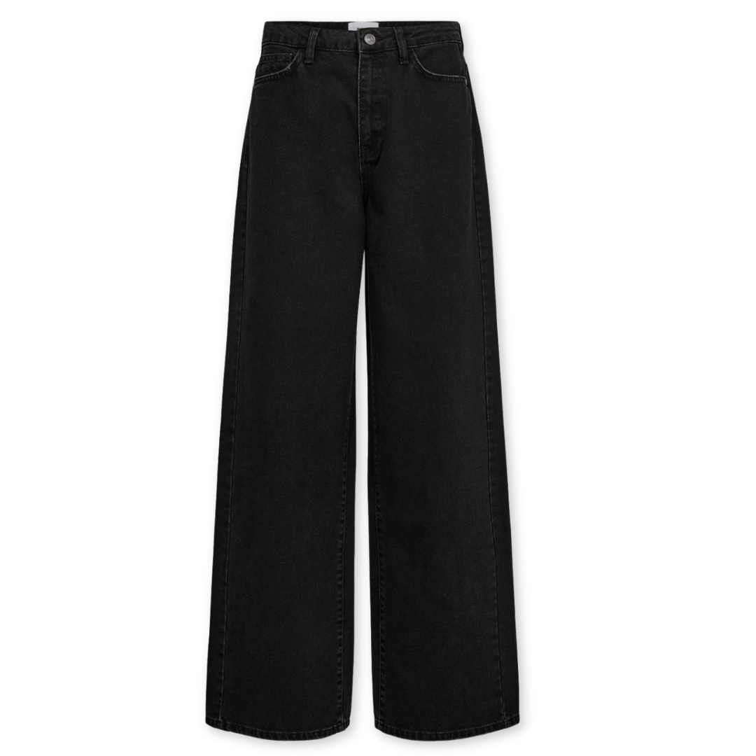 NÜMPH || NUBROOKLYN HIGH RISE WIDE JEANS BLACK DENIM