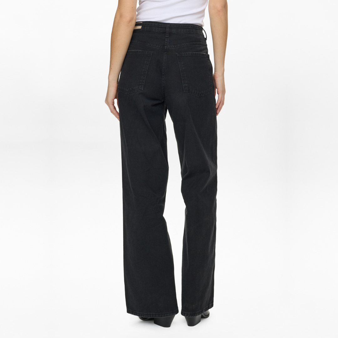 NÜMPH || NUBROOKLYN HIGH RISE WIDE JEANS BLACK DENIM