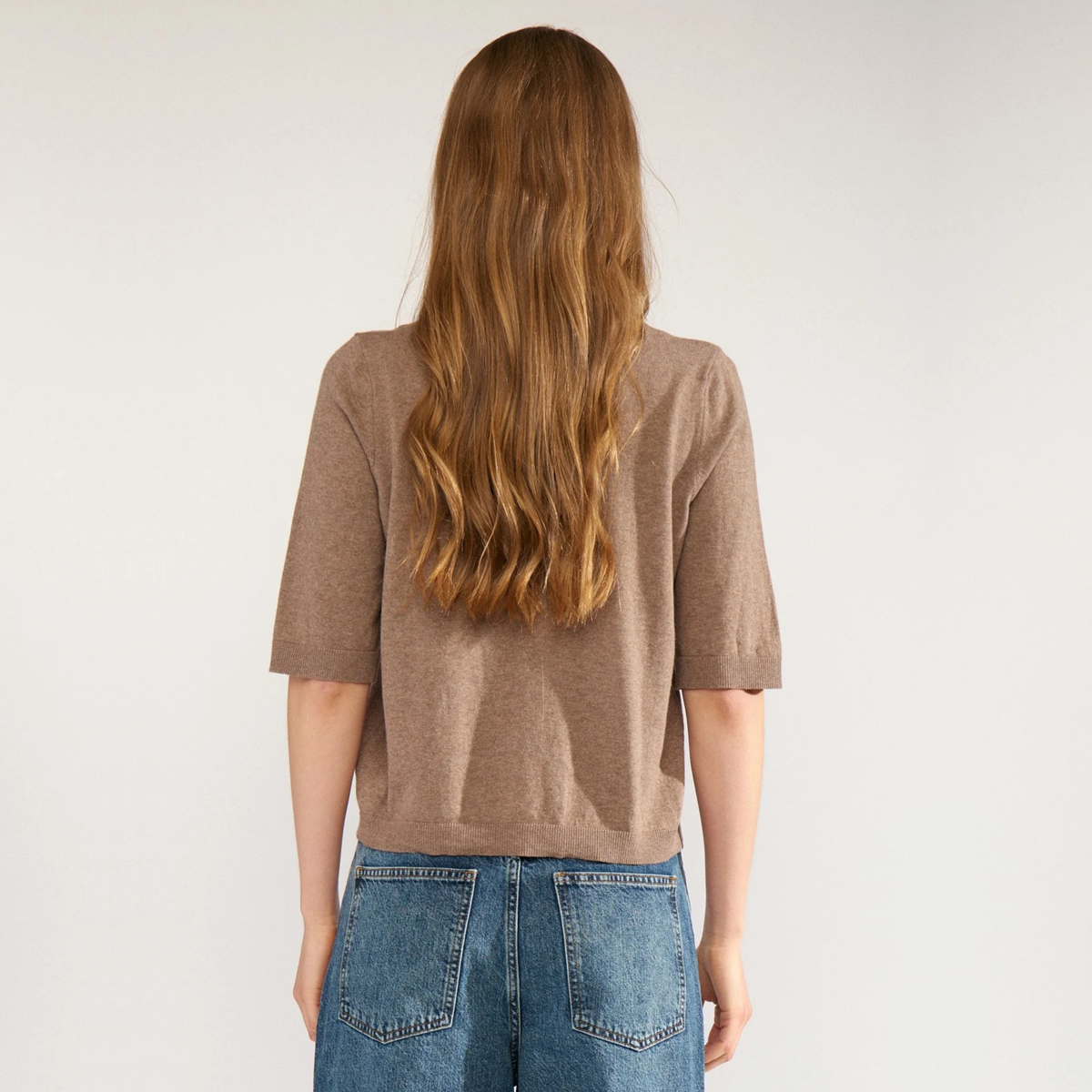 NÜMPH || NUCALLY SS PULLOVER DEEP TAUPE