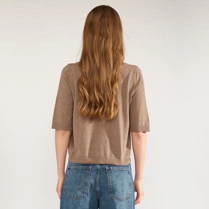 NÜMPH || NUCALLY SS PULLOVER DEEP TAUPE