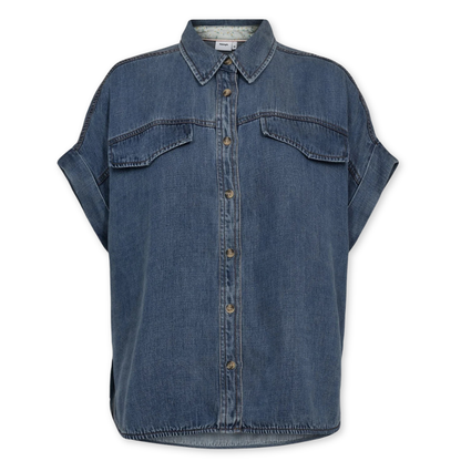 NÜMPH || NUELIDA SLEEVLESS SHIRT SNOW WASHED DENIM