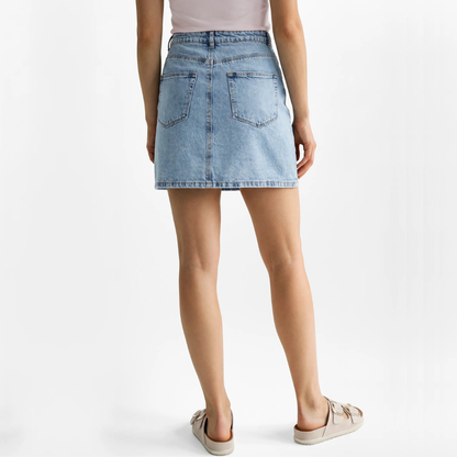 NÜMPH || NUKAYSA DENIM SKIRT LIGHT B. STONEWASH DENIM