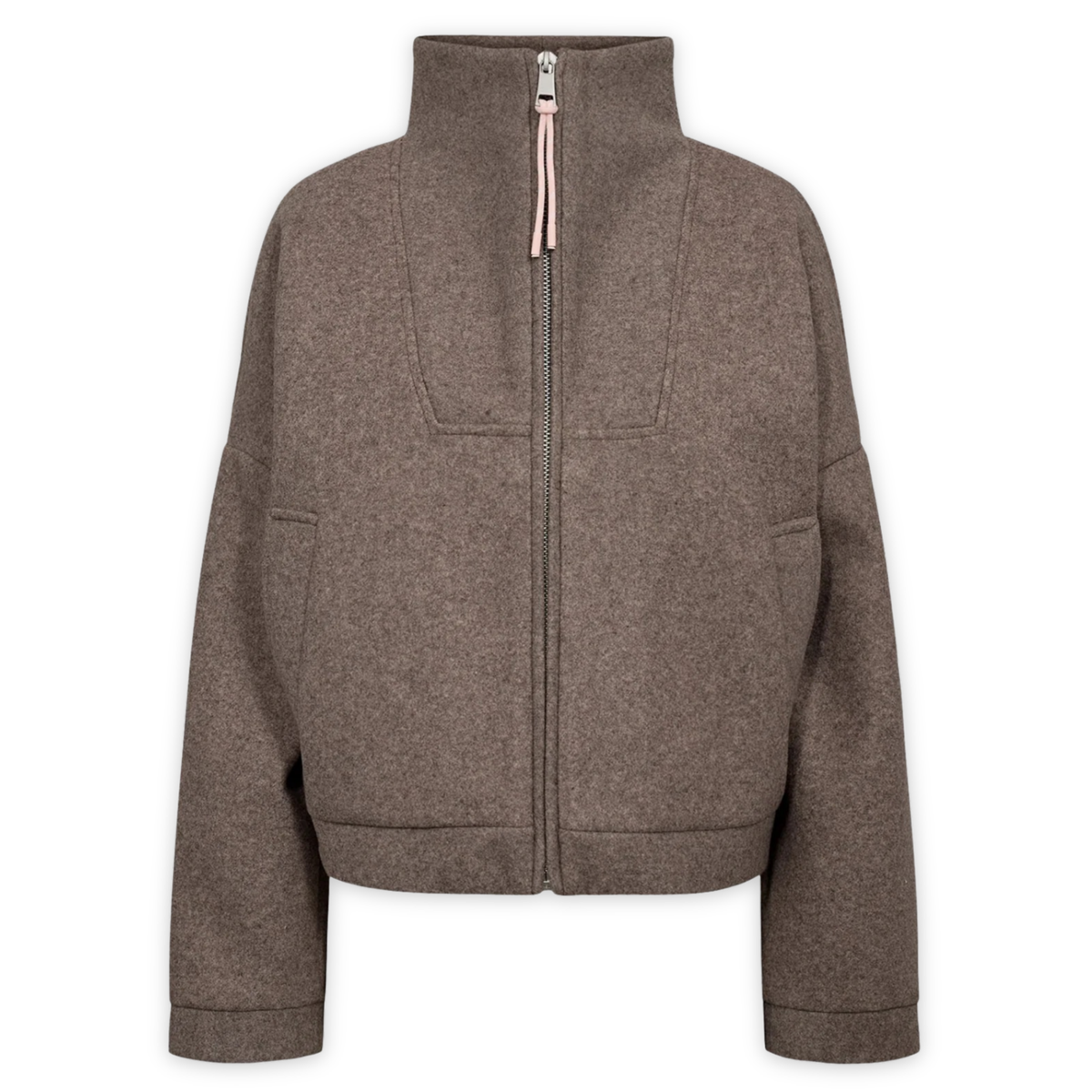 NÜMPH || NUKIMLA ZIP JACKET DEEP TAUPE MELANGE