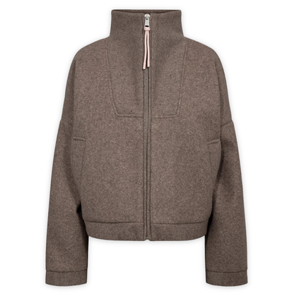 NÜMPH || NUKIMLA ZIP JACKET DEEP TAUPE MELANGE