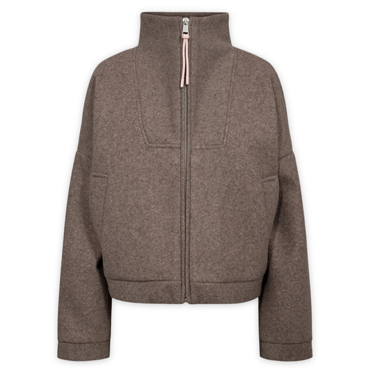NÜMPH || NUKIMLA ZIP JACKET DEEP TAUPE MELANGE