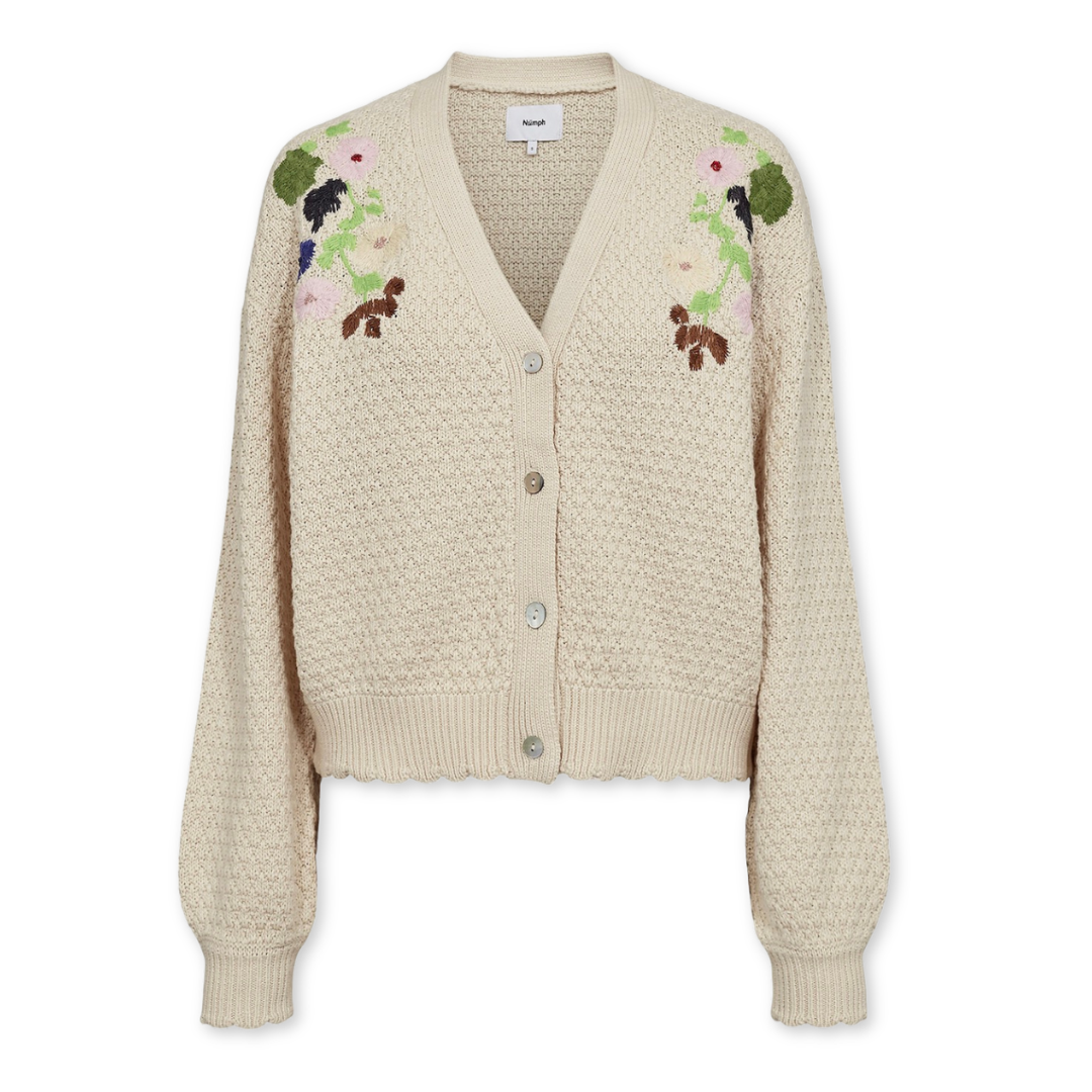 NÜMPH || NUMAGGIE CARDIGAN WHITECAP GRAY