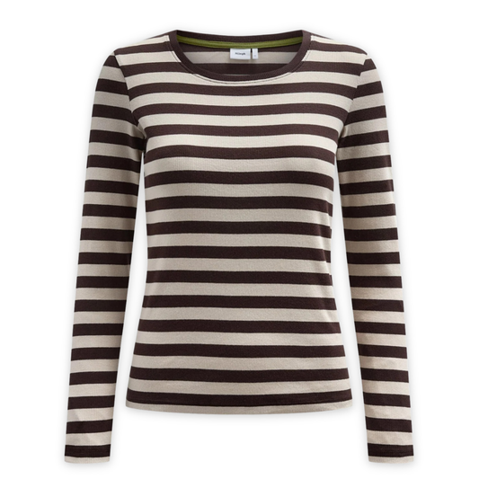 NÜMPH || NUMIXIE LS T-SHIRT-GOTS BLACK COFFEE