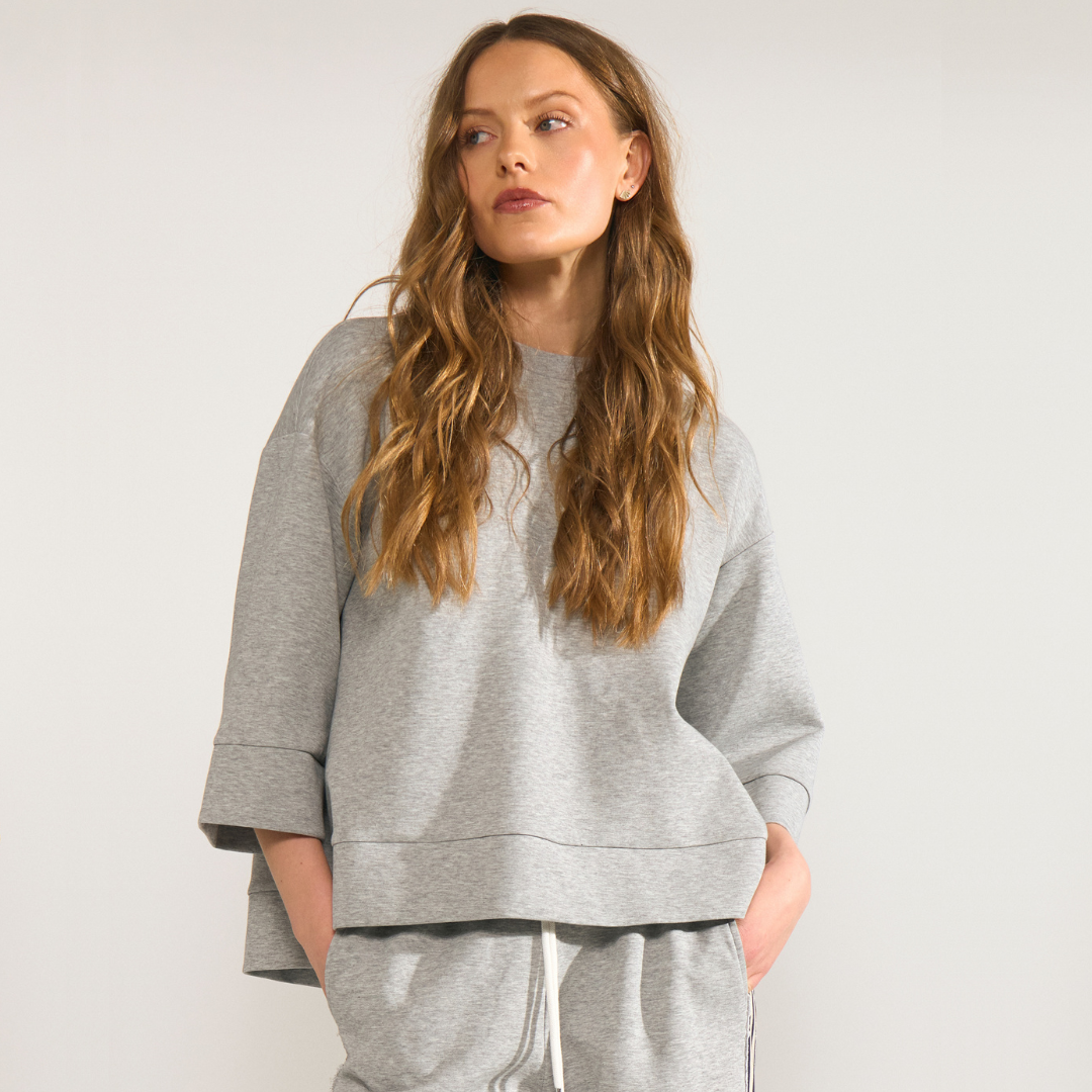 NÜMPH || NUNATHALIE SWEAT MEDIUM GREY MEL.