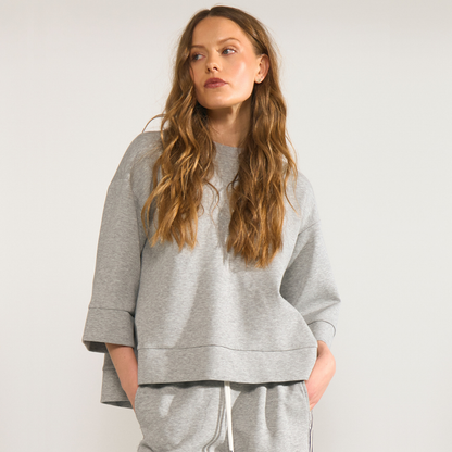 NÜMPH || NUNATHALIE SWEAT MEDIUM GREY MEL.