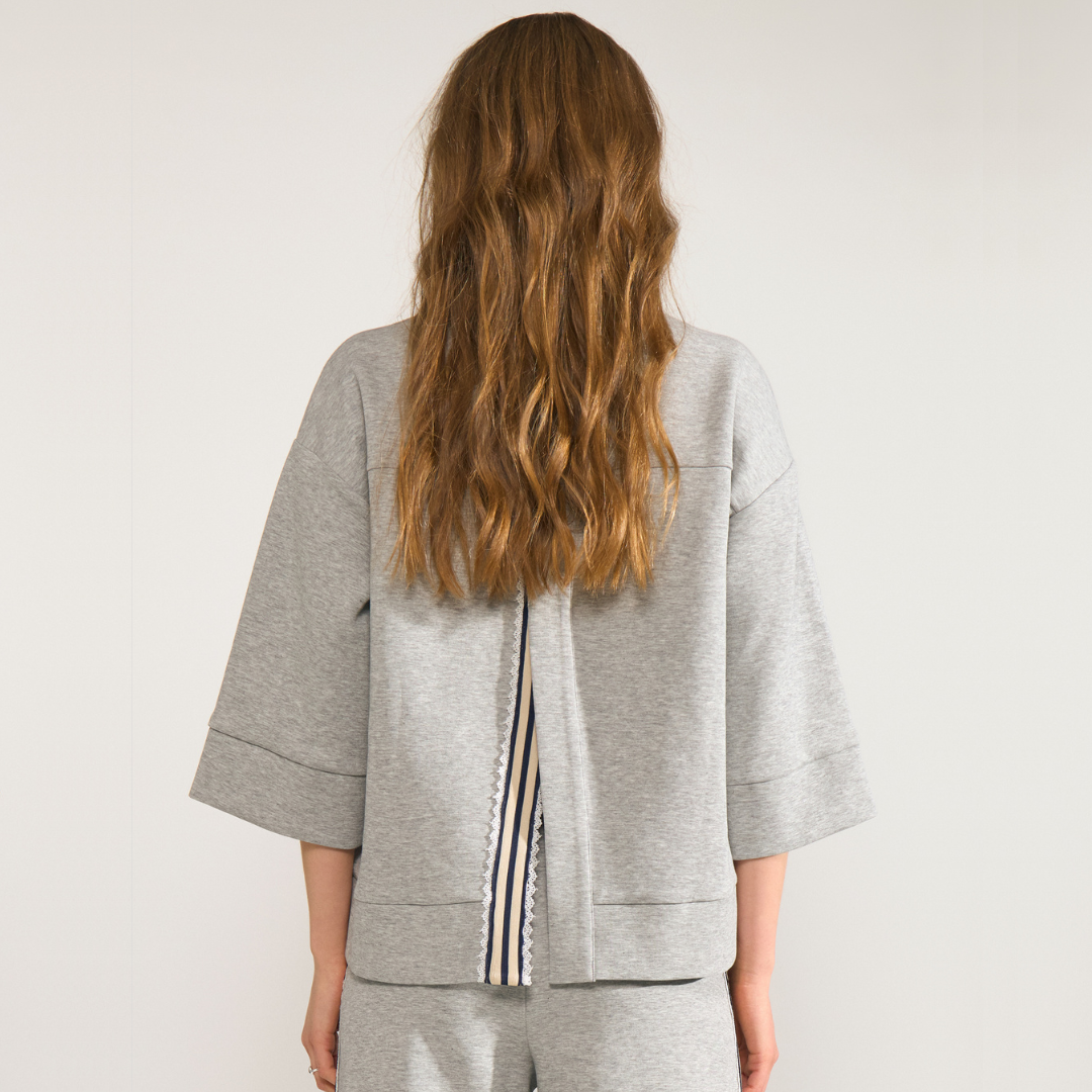 NÜMPH || NUNATHALIE SWEAT MEDIUM GREY MEL.