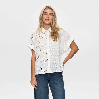 NÜMPH || NUPALMA SLEEEVELESS SHIRT BRIGHT WHITE