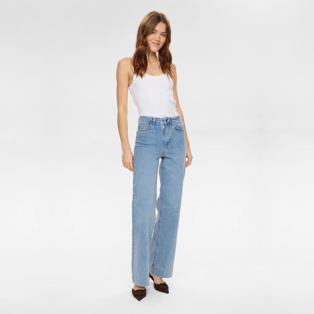 NÜMPH || NUPARIS HR WIDE ACID JEANS LIGHT BLUE DENIM
