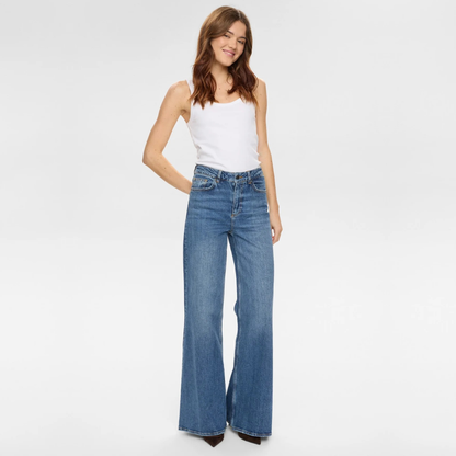 NÜMPH || NUPISA HR WIDE JEANS MEDIUM BLUE DENIM 34“