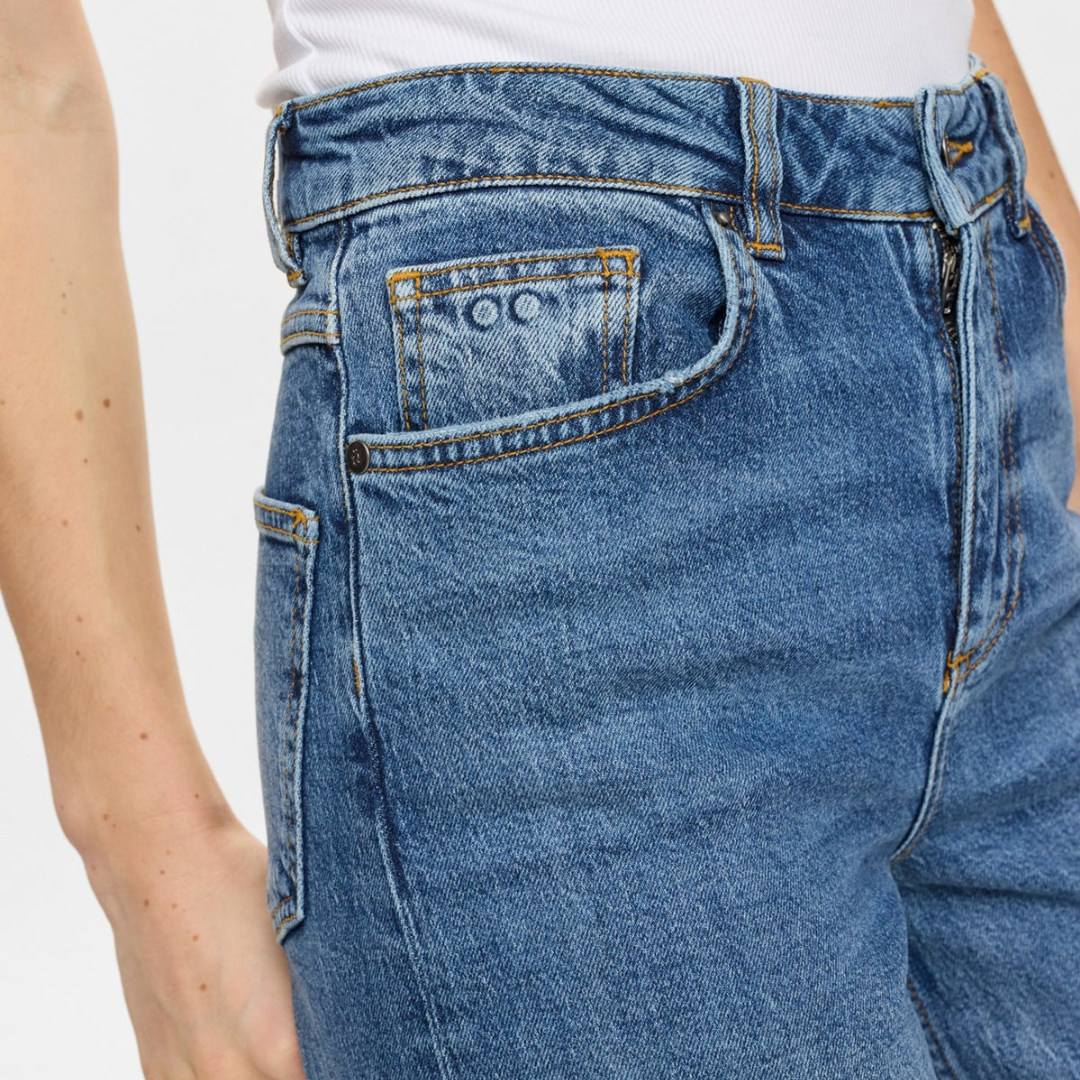 NÜMPH || NUPISA HR WIDE JEANS MEDIUM BLUE DENIM 34“