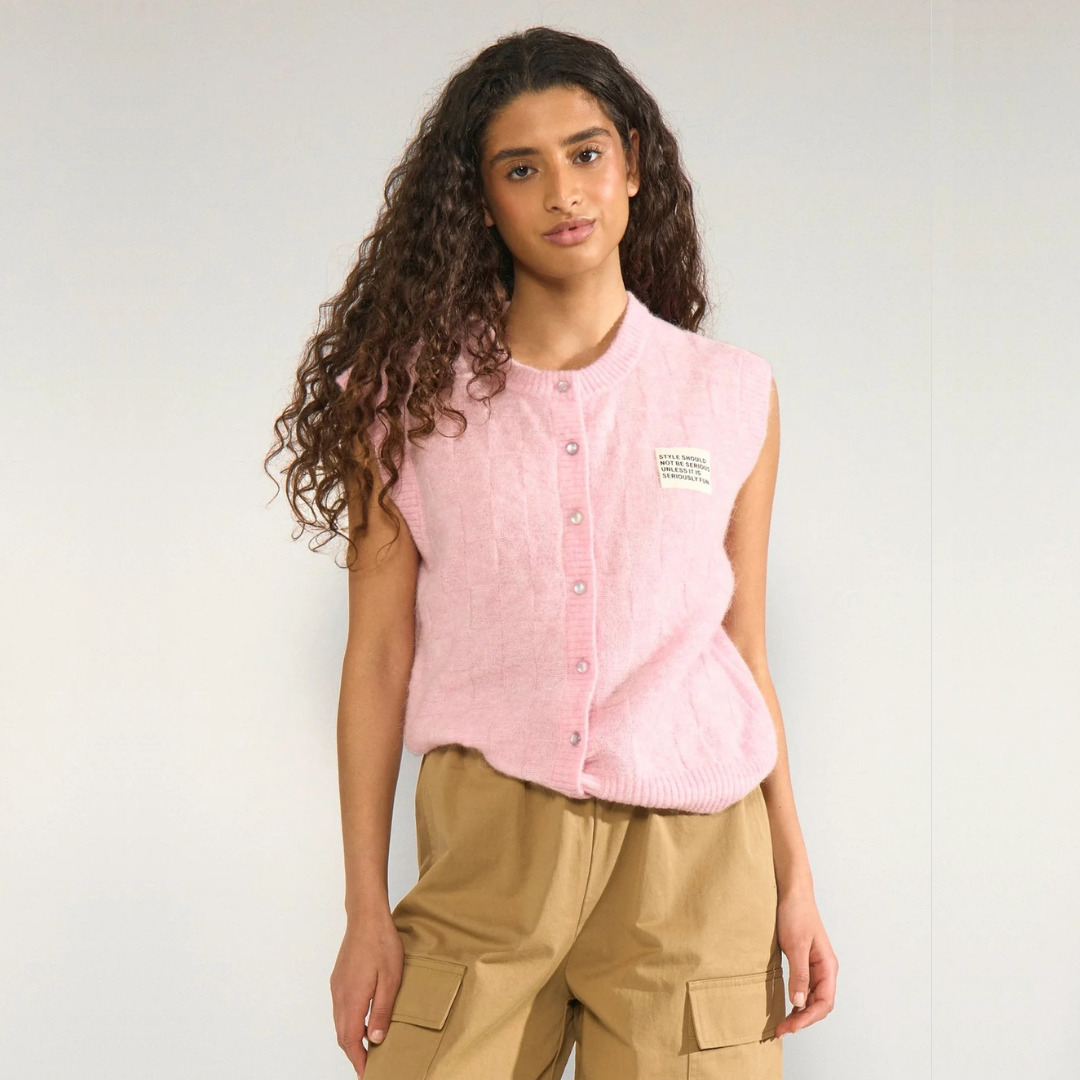 NÜMPH || NURIETTE CHECK VEST PINK LADY