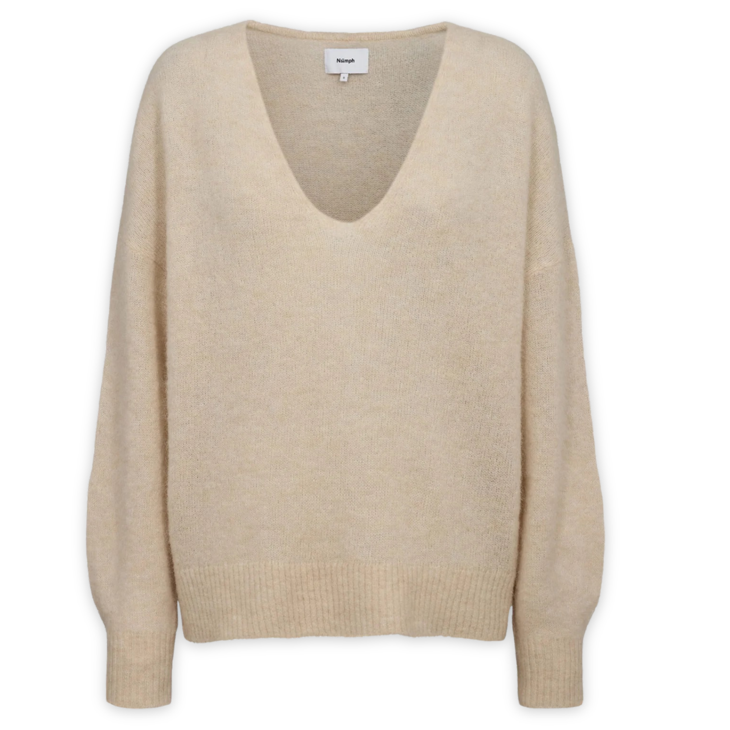 NÜMPH || NURIETTE V-NECK PULLOVER GRAY MORN