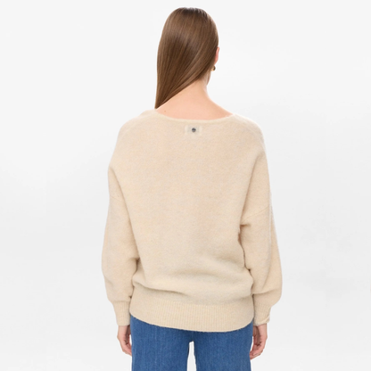 NÜMPH || NURIETTE V-NECK PULLOVER GRAY MORN