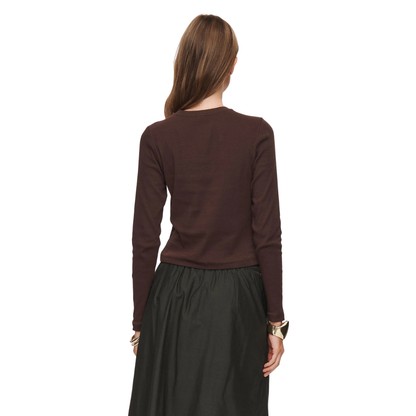 NÜMPH || NURILEY LS CROPPED TEE BLACK COFFEE