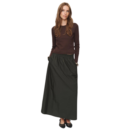 NÜMPH || NURILEY LS CROPPED TEE BLACK COFFEE