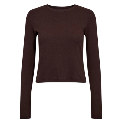 NÜMPH || NURILEY LS CROPPED TEE BLACK COFFEE
