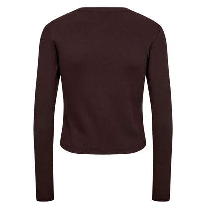 NÜMPH || NURILEY LS CROPPED TEE BLACK COFFEE