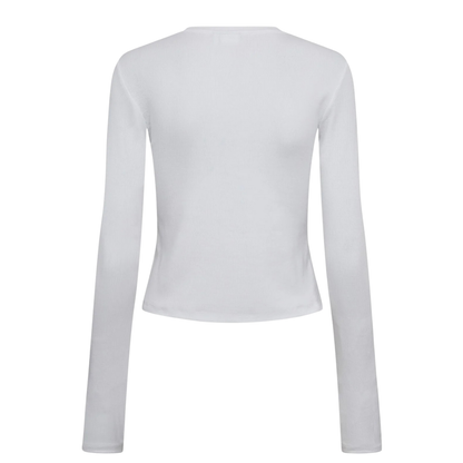 NÜMPH || NURILEY LS CROPPED TEE BRIGHT WHITE