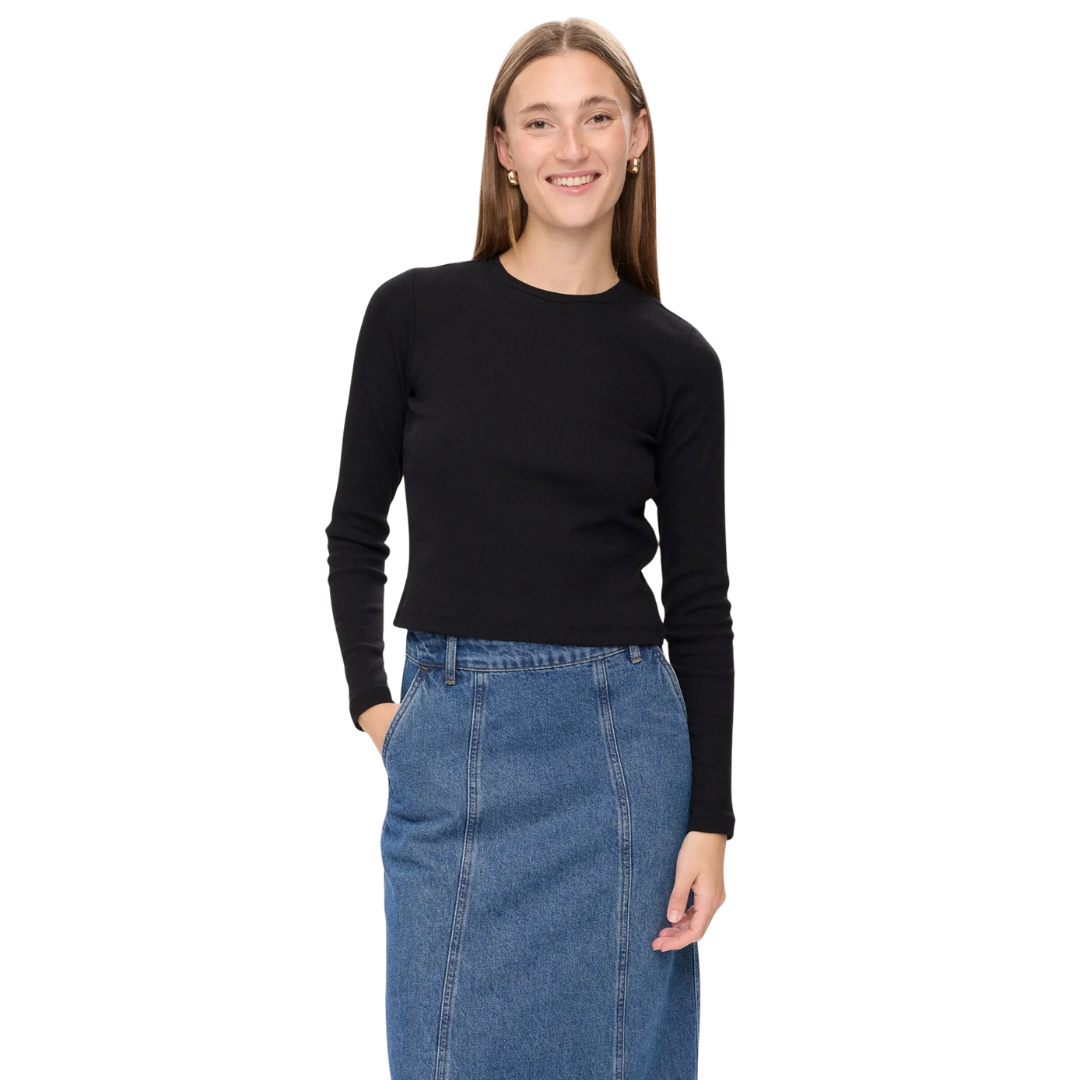 NÜMPH || NURILEY LS CROPPED TEE CAVIAR