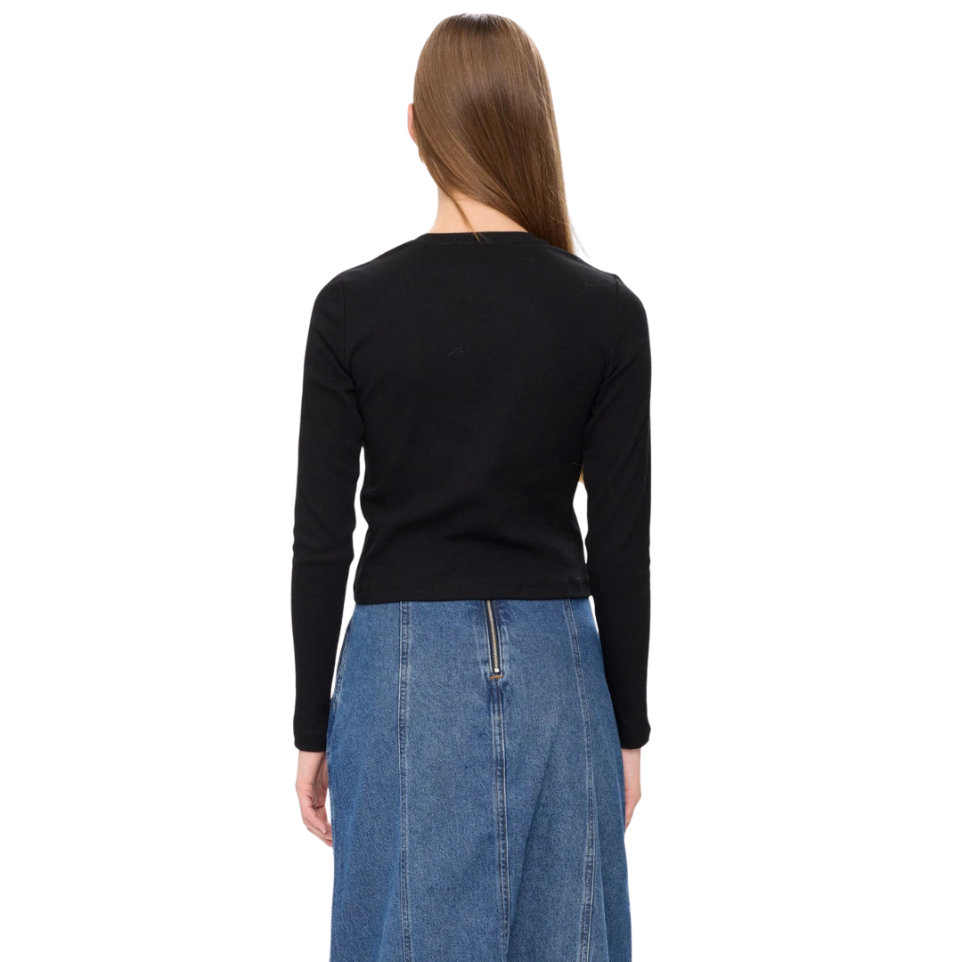 NÜMPH || NURILEY LS CROPPED TEE CAVIAR