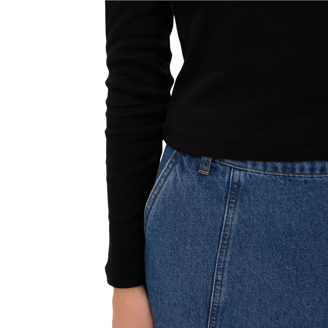 NÜMPH || NURILEY LS CROPPED TEE CAVIAR