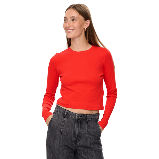 NÜMPH || NURILEY LS CROPPED TEE FIERY RED