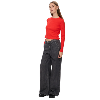 NÜMPH || NURILEY LS CROPPED TEE FIERY RED