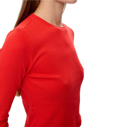 NÜMPH || NURILEY LS CROPPED TEE FIERY RED