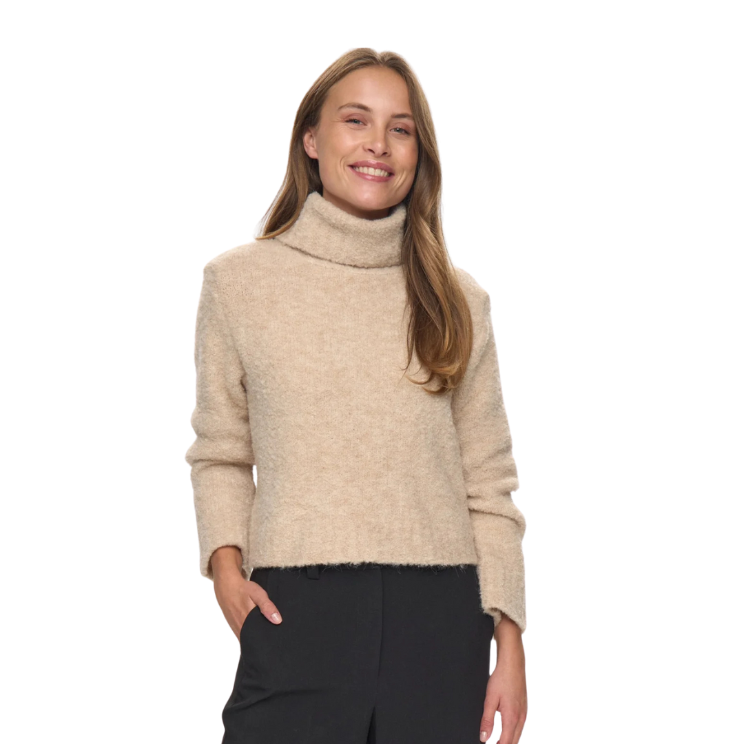 NÜMPH || NUWILLA CROPPED PULLOVER BIRCH MELANGE
