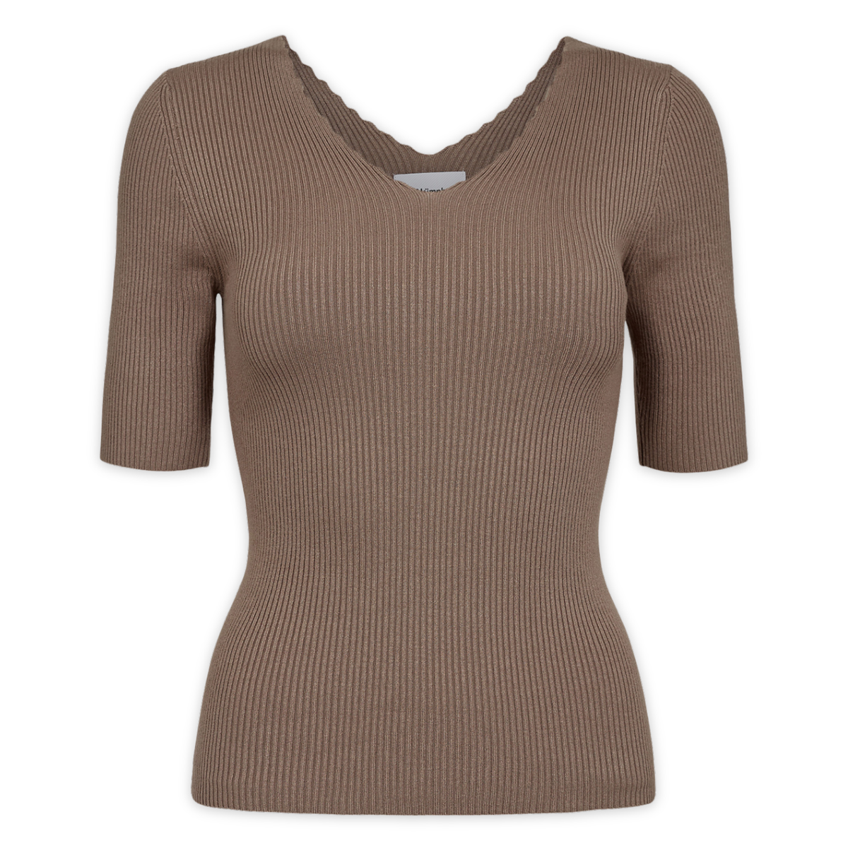 NÜMPH || NUYAELET SS PULLOVER CROPPED TAUPE GREY