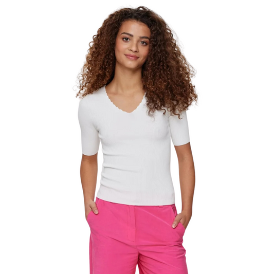 NÜMPH || NUAYELET SS PULLOVER CROPPED Cloud Dancer