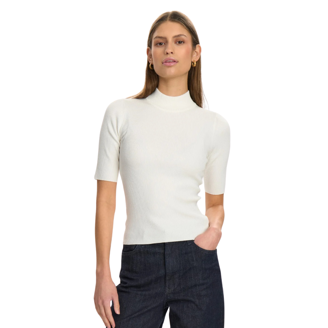 NÜMPH || NUBIA SS PULLOVER CROPPED Cloud Dancer