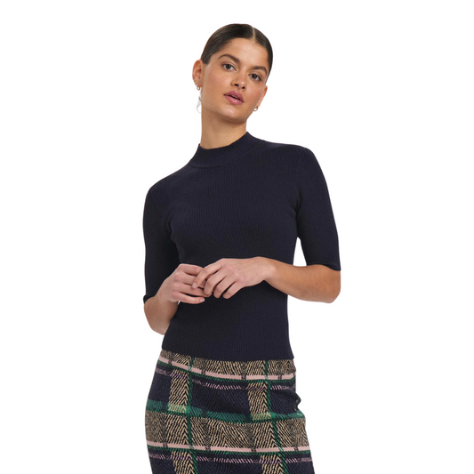 NÜMPH || NUBIA SS PULLOVER CROPPED Dark Sapphire
