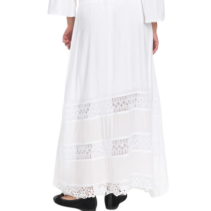 NÜMPH || NUGAYA LONG SKIRT BRIGHT WHITE